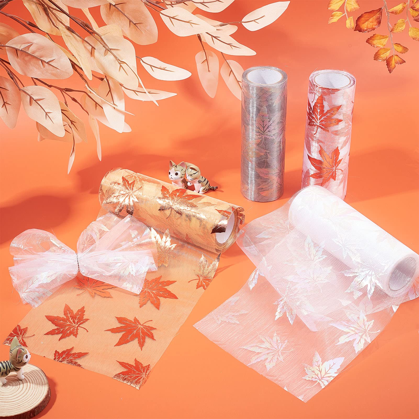 Maple Leaf Tulle Fabric Rolls 6