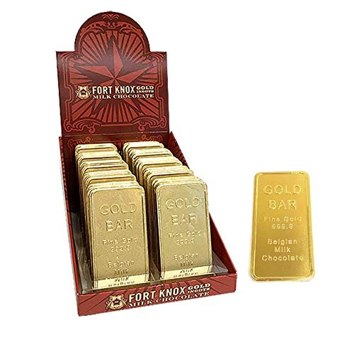 Fort Knox Belgian Milk Chocolate Gold Ingots - 40 Count Box | Premium Chocolate Bars for Gifts, Parties & Desserts | Gourmet Belgian Chocolate Treats