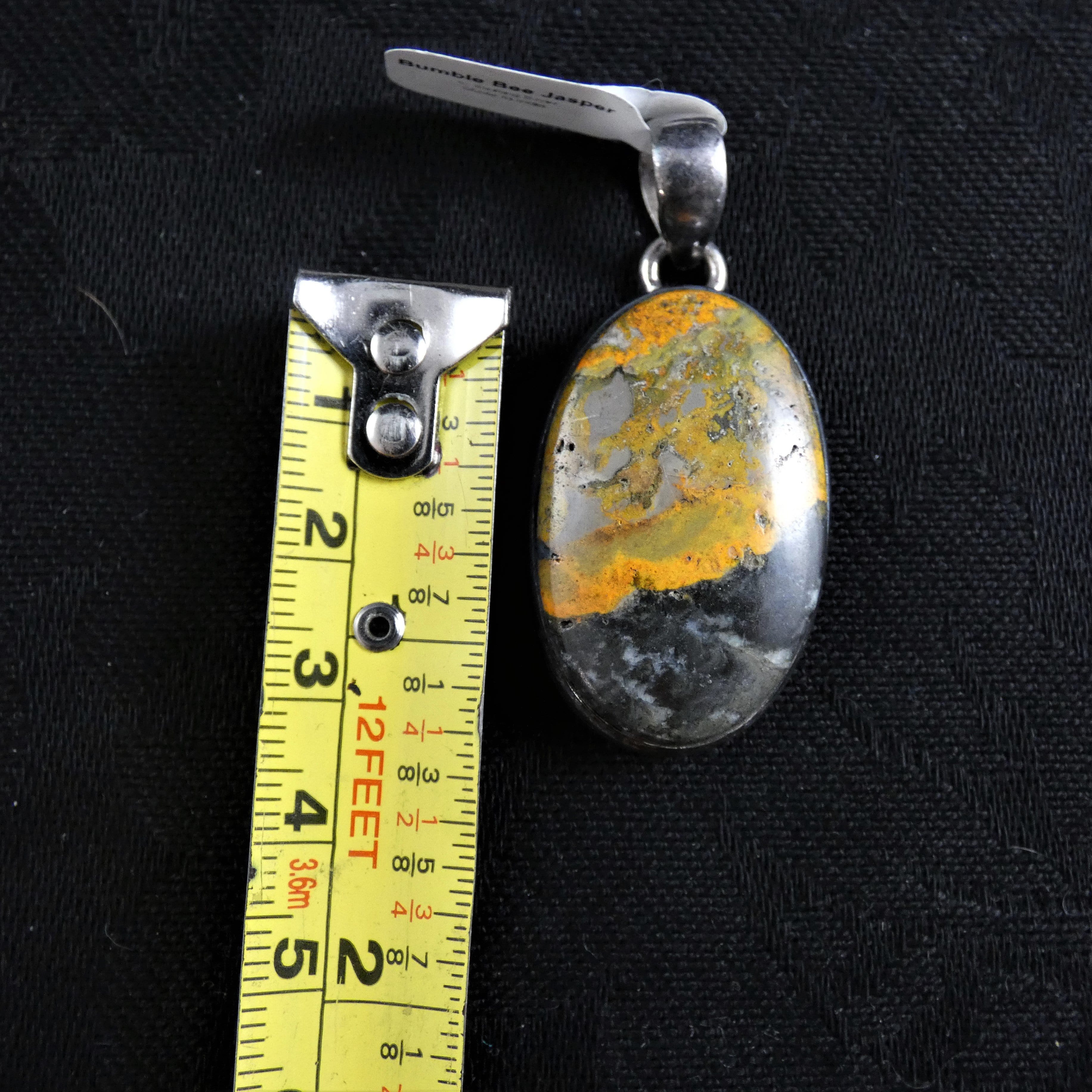 Bumblebee Jasper Sterling Silver Pendant Necklace - Natural Stone Jewelry for Women - Perfect for Gifts, Meditation & Spiritual Healing