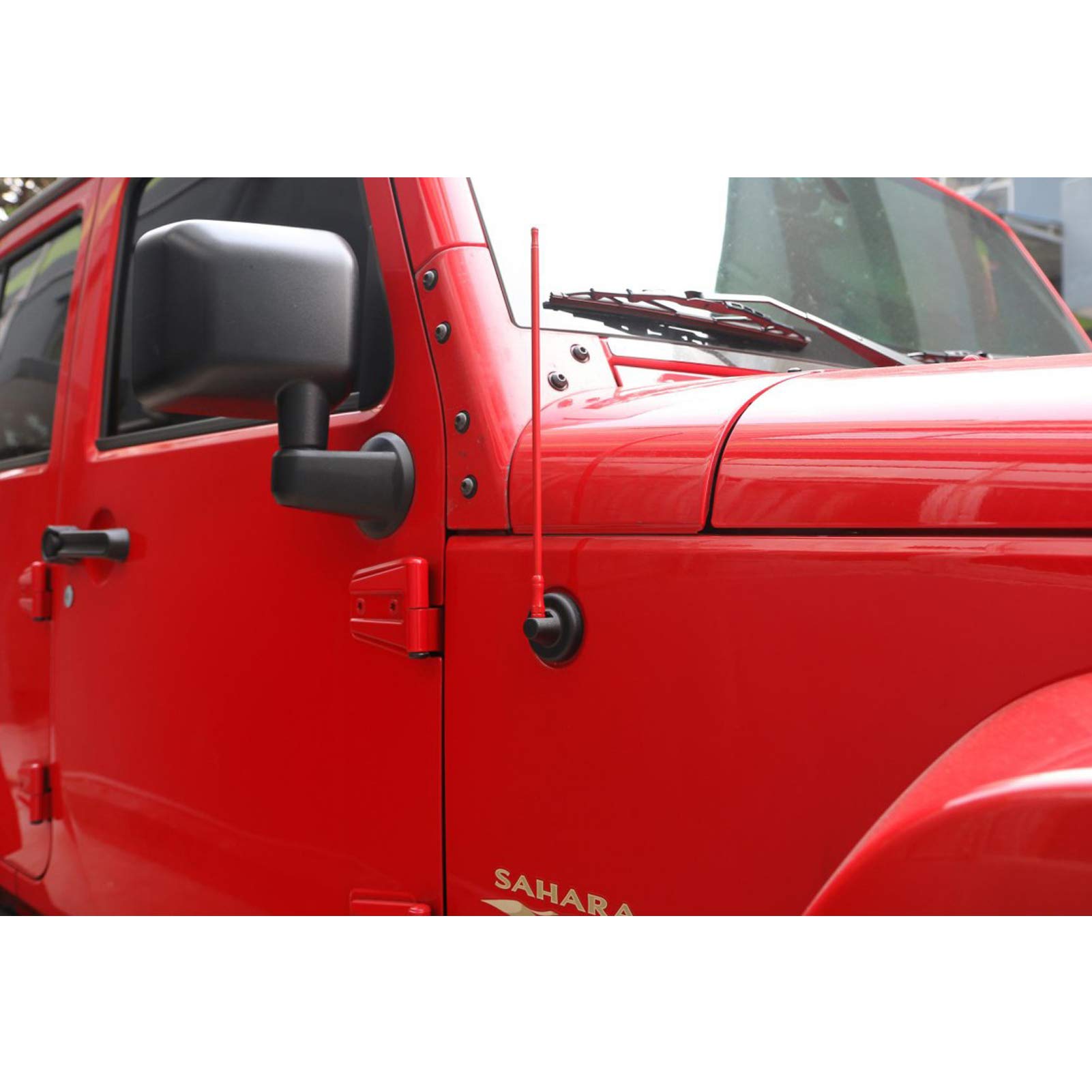 Heavy Duty Short Metal Antenna Replacement for Jeep Wrangler JK JL Rubicon Sahara Sport Unlimited 4xe Willys JKU (2007-2024) | Enhanced Truck Radio Reception | Off-Road & Daily Driving Accessory