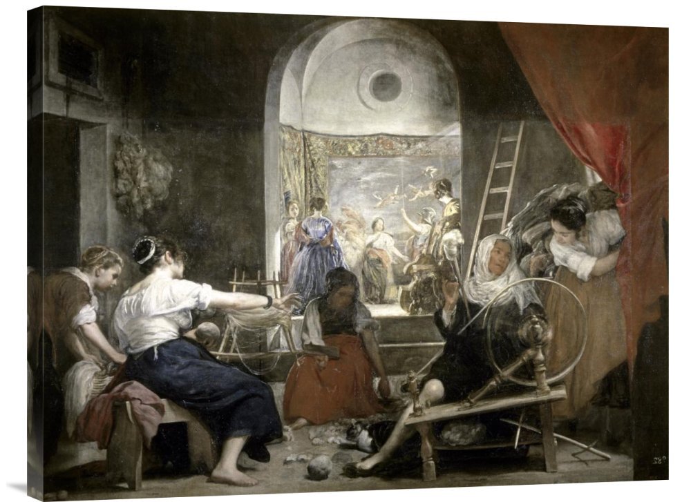 Diego Velazquez 'Las Hilanderas' Gallery Wrap Canvas Art Print - Handmade Giclee Reproduction Wall Decor for Living Room, Bedroom & Office