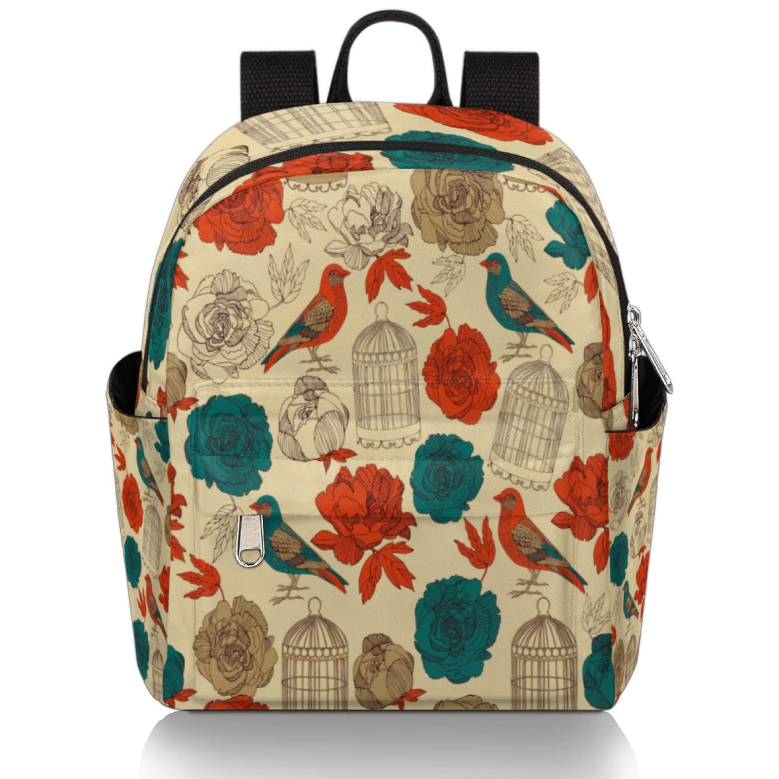 Vintage Floral Mini Backpack for Women & Teens - Lightweight Small Purse Backpack for Travel, School & Daily Use | Cute Casual Daypack for Girls, College & Shopping