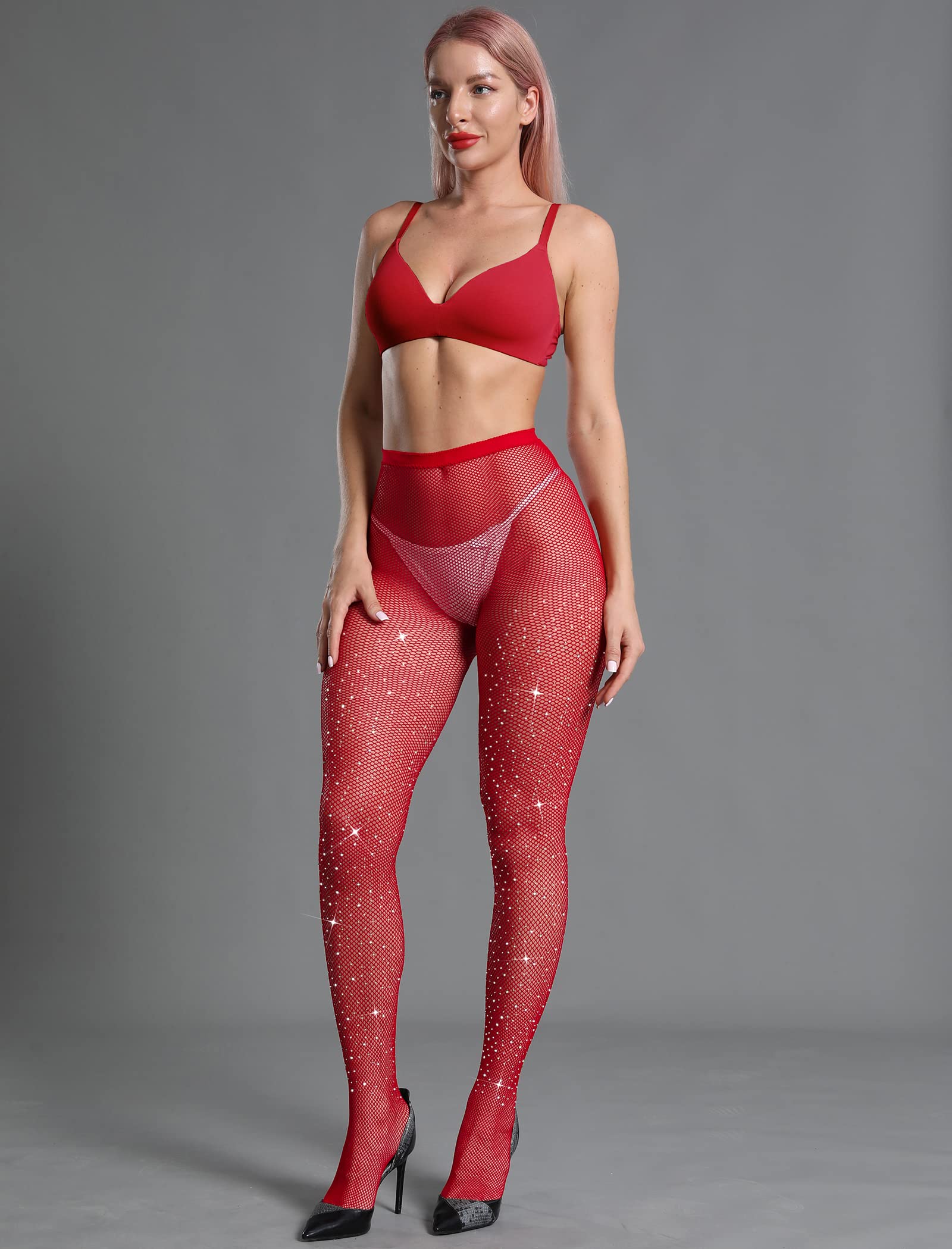 Sparkly Rhinestone Fishnet Stockings for Women - Sexy Glitter Party Tights for Concerts, Halloween & Cosplay | CHRLEISURE