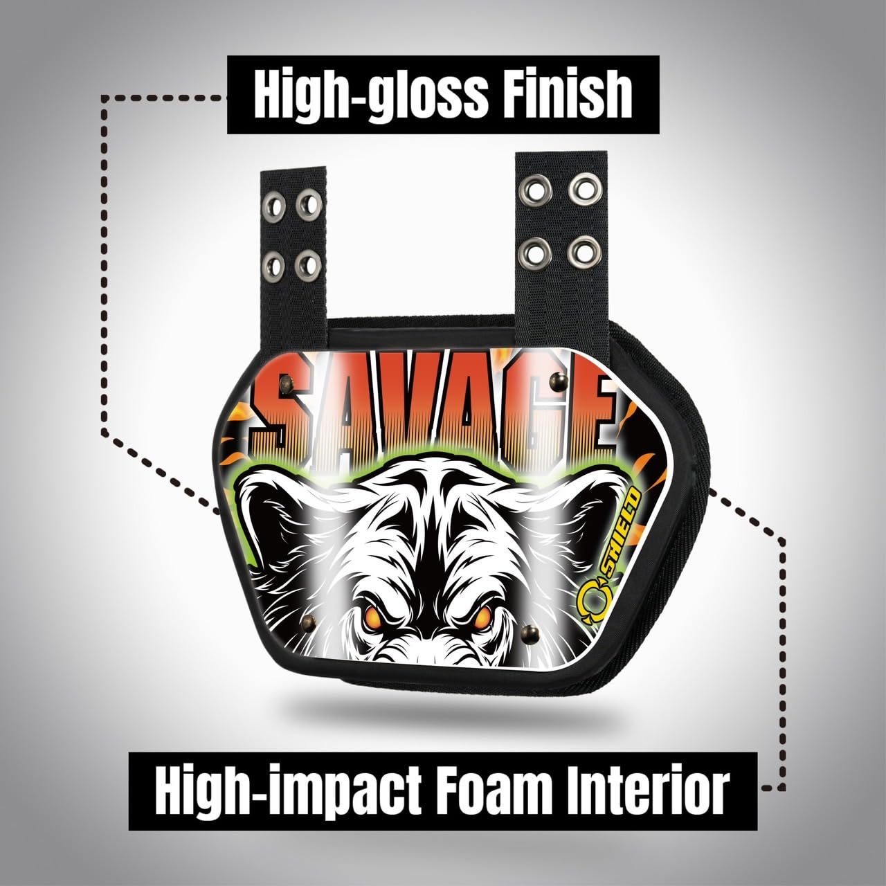 O Shield Football Back Plate - Wild & Animal Series for Enhanced Protection | Durable Football Backplate for Youth & Adult Players | Ideal for Training, Games & Safety Gear