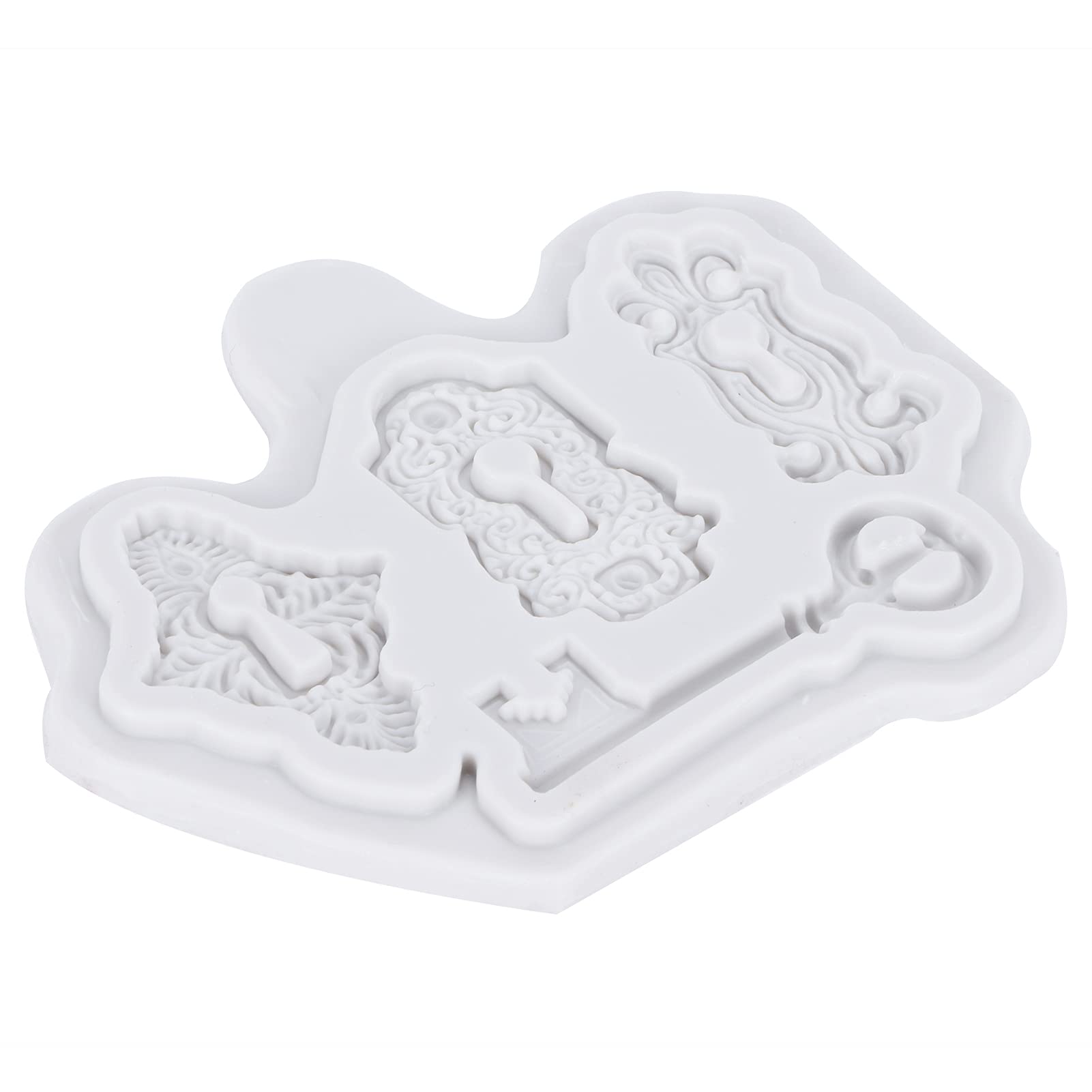 Premium Silicone Cake Keyhole Key Pattern Mold - DIY Fondant Chocolate Baking Decorating Tool for Homemade Cakes (Gray) | Perfect for Birthday, Wedding & Party Dessert Decoration