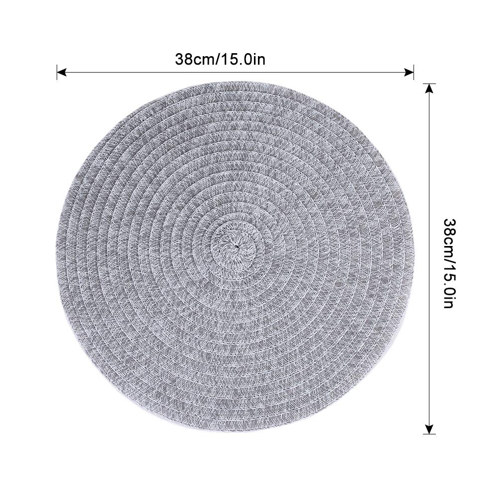 DACHUI Round Placemats Set of 6 - 15 Inch Washable Dining Table Mats for Kitchen & Restaurant, Beige - Perfect for Everyday Meals, Dinner Parties & Holiday Decor