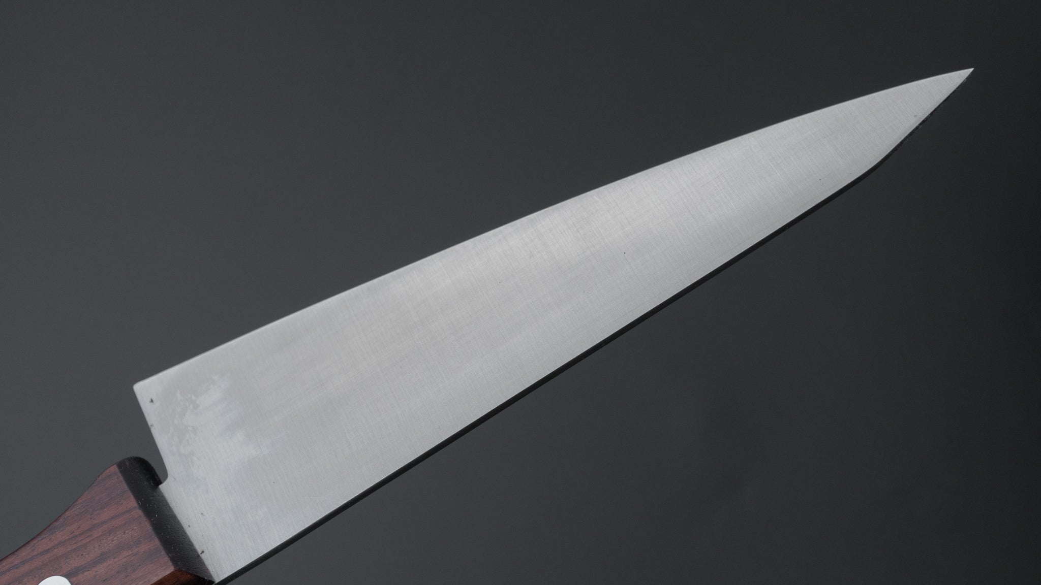 Hitohira Vintage SK Honesuki Japanese Boning Knife - Ebony Wood Handle, No Bolster, Larger Grip - Perfect for Butchers, Chefs & Meat Processing Professionals