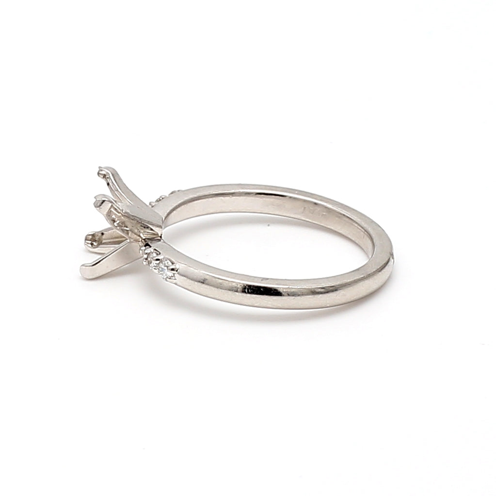 0.12 Carat Round Brilliant G SI1 Diamond Platinum Semi Mount Ring - Perfect for Engagement, Wedding, Anniversary & Special Occasions