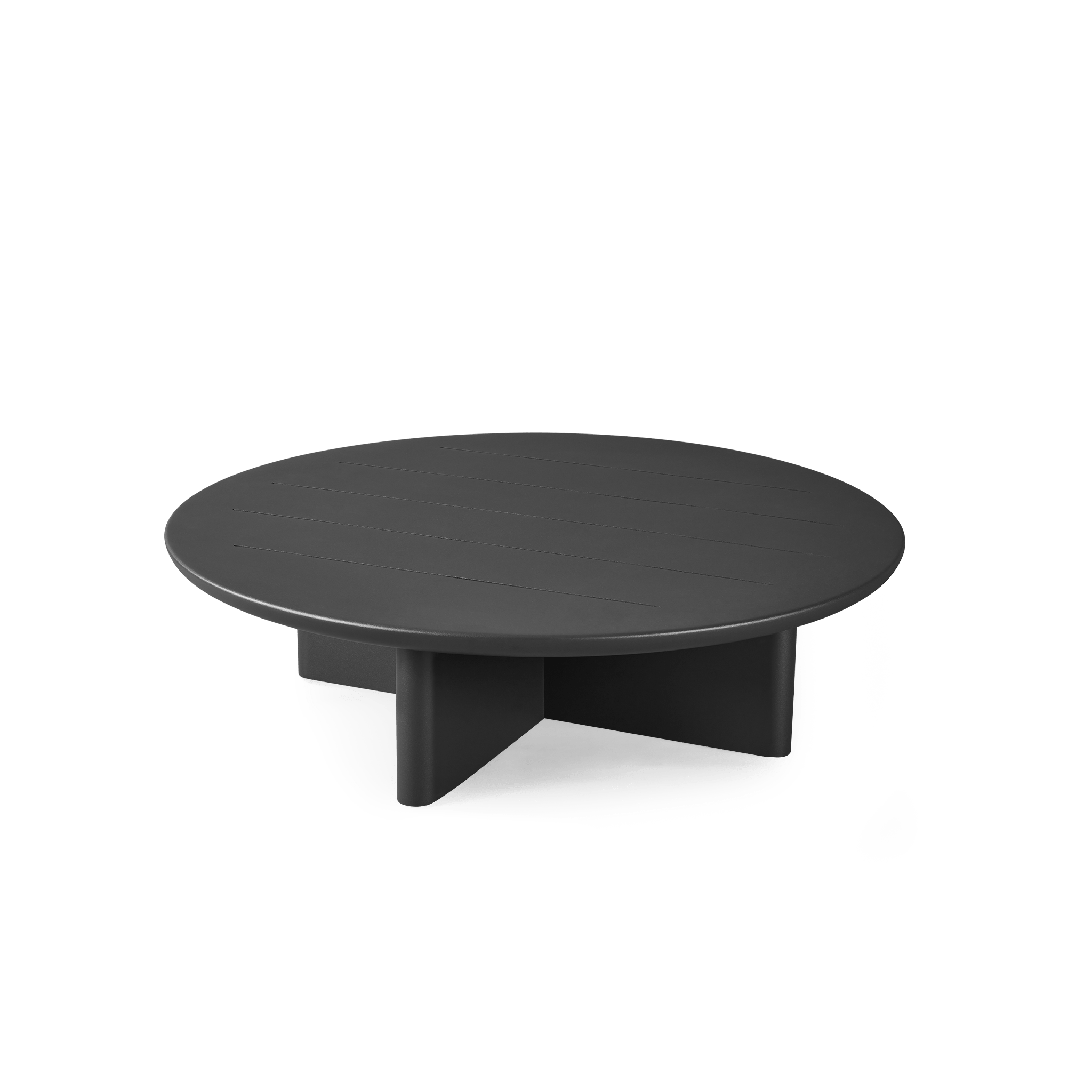 Victoria Modern Aluminum Round Slatted Coffee Table - Lightweight & Durable for Living Room, Patio, or Outdoor Use