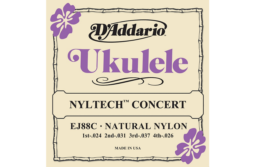 D'Addario EJ88C Nyltech Concert Ukulele Strings - Premium Nylon Fluorocarbon Blend for Warm Tone & Smooth Playability | Perfect for Beginners, Professionals & Live Performances