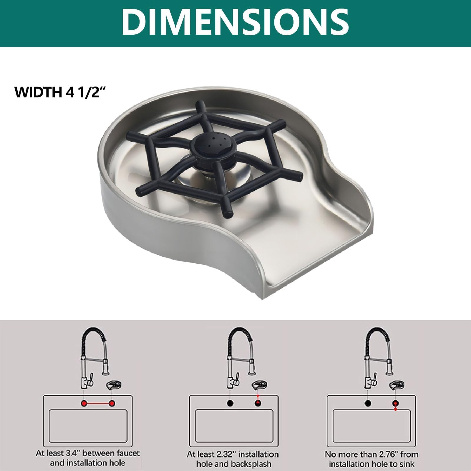 Premium Cup & Glass Washer for Kitchen Sink - Brushed Nickel Stainless Steel Rinser with Upgraded Metal Sprayer Nozzle | Perfect for Wine Glasses, Beer Mugs, Barware & Dish Cleaning | Ideal for Home Kitchens, Wet Bars & Commercial Use