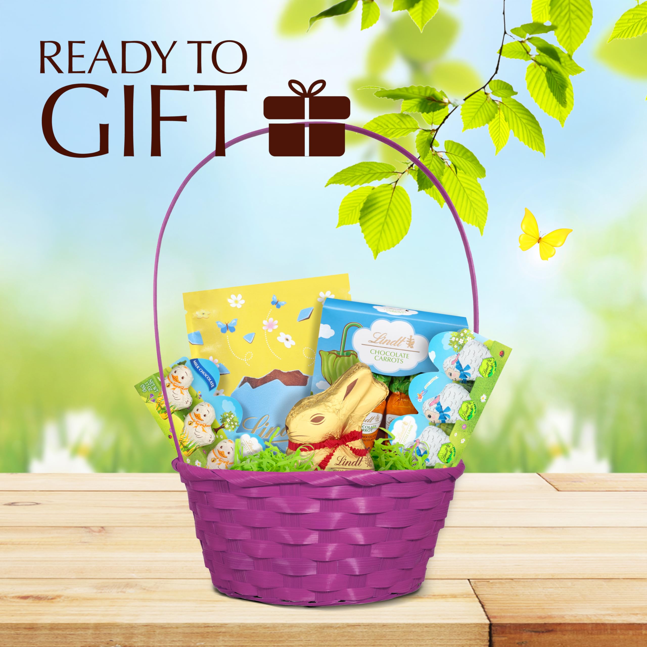 Lindt Easter Chocolate Gift Basket with GOLD BUNNY - Assorted Premium Swiss Chocolate Treats for Kids & Adults - Perfect for Easter Gifts, Party Favors & Holiday Celebrations