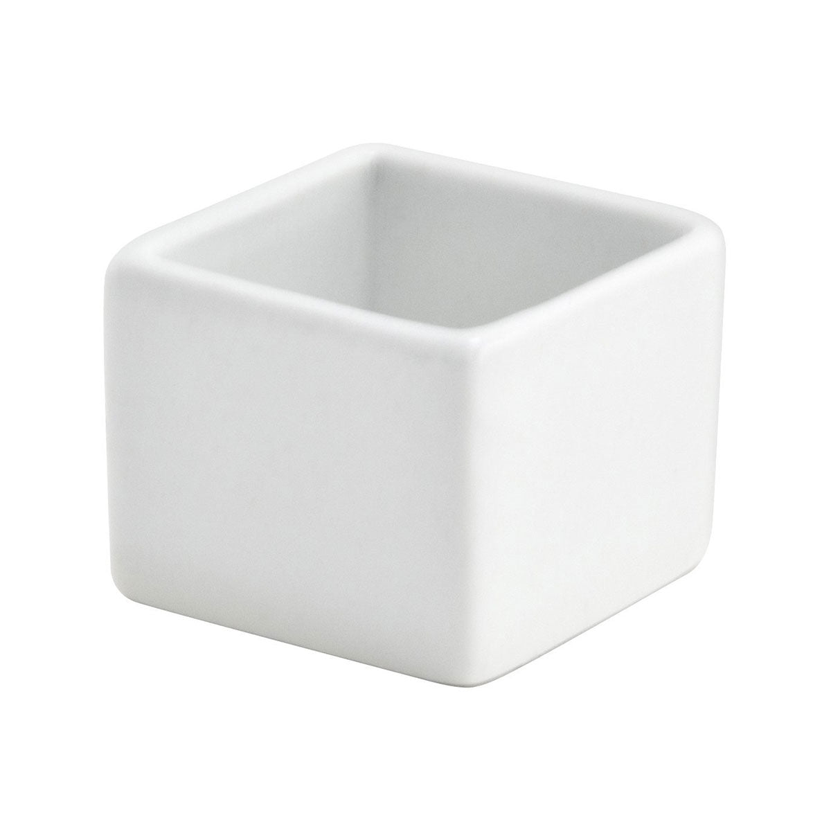 FOH White 1 oz Canvas Square Sampler Ramekin - Perfect for Food Tasting, Dessert Cups, and Small Portion Serving