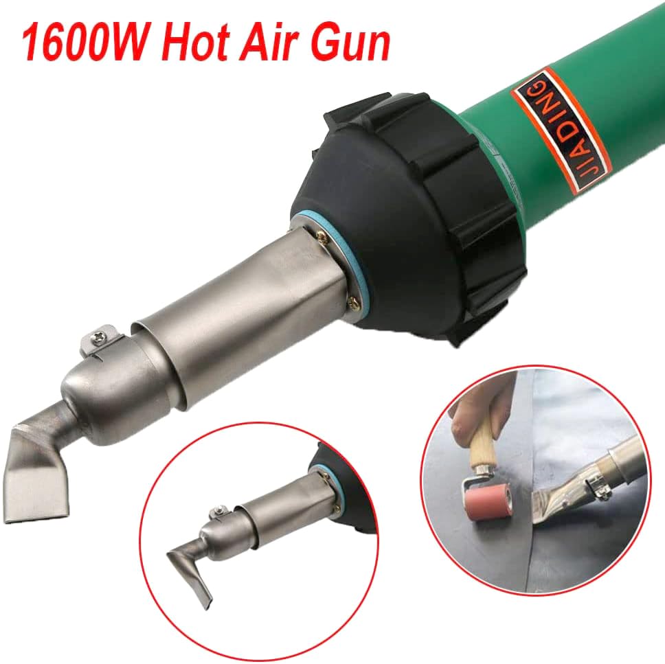 110V 1600W Professional Hot Air Plastic Welder - PVC Welding Gun with Adjustable Speed Nozzle, Heat Element & Roller for Plastic Repair, DIY Projects & Industrial PVC Welding
