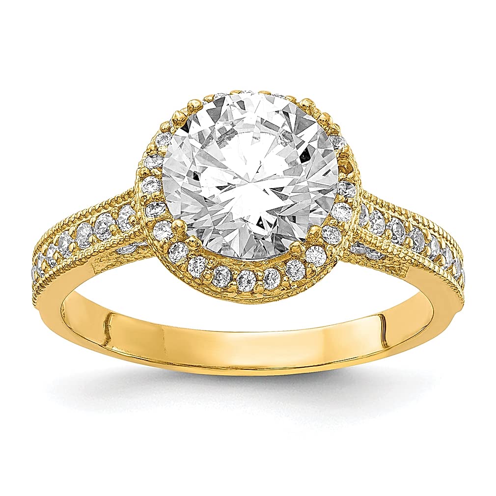 10K Yellow Gold Cubic Zirconia CZ Ring for Women - Elegant Fine Jewelry Gift for Her - Perfect for Anniversaries, Birthdays & Special Occasions