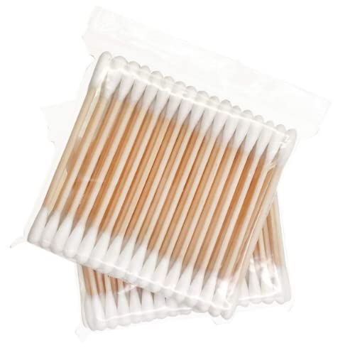 Organic Cotton Swabs with Bamboo Sticks - 200 Pack for Ear Wax Cleaning, Makeup Removal & Personal Care | Gentle & Eco-Friendly Cotton Buds for Hygiene, Beauty & First Aid