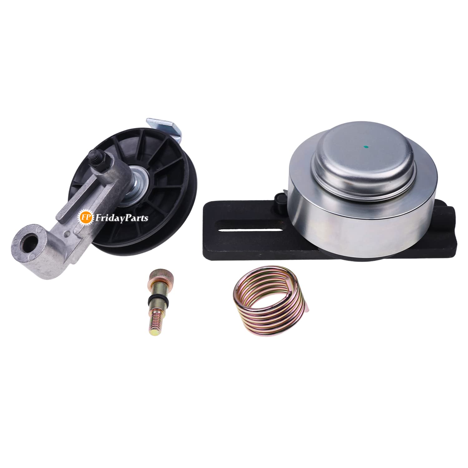 FridayParts Drive Belt Tensioner & Cooling Fan Pulley Kit 6735884 6662997 - Compatible with Bobcat Skid Steer Loaders 653 751 753 763 773 7753 S130 S150 S175 S185 S205 T140 T180 T190 - Perfect for Construction, Landscaping & Farm Equipment Maintenance