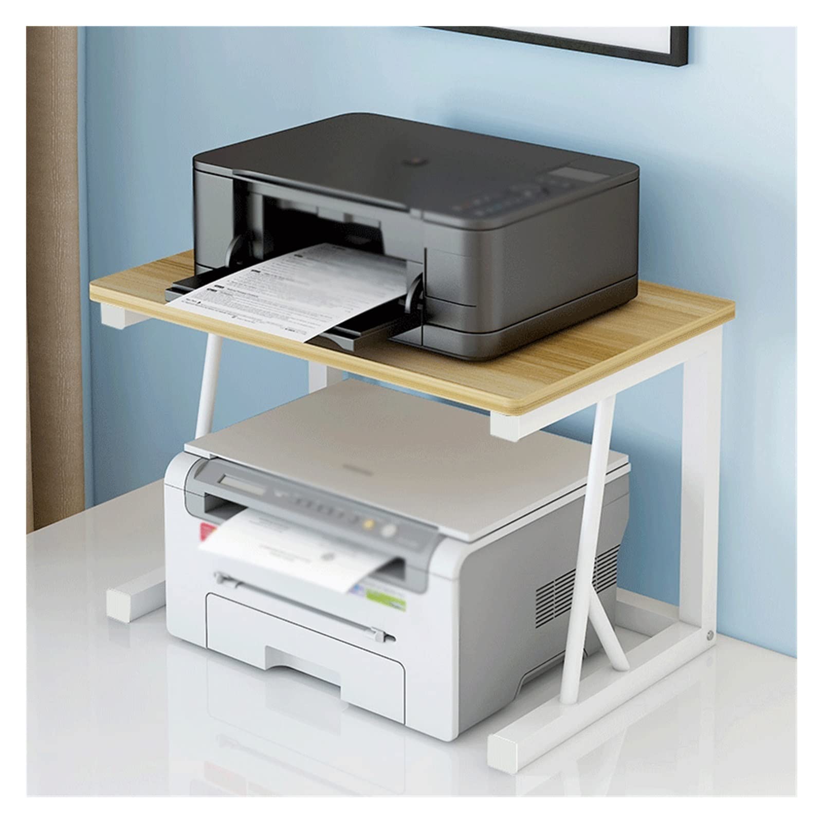 Heavy Duty Printer Stand for Office & Home - Small Desktop Copier Stand with File Organizer, Office Supplies Storage Shelf (Color: C) - Perfect for Workspace Organization & Home Office Setup