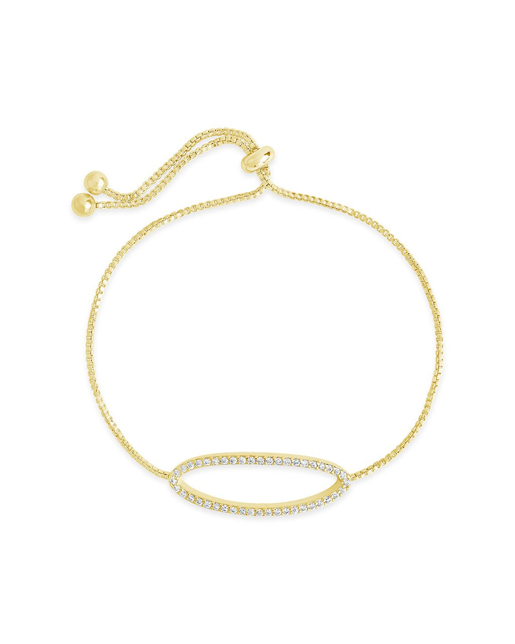 Elegant Oval CZ Slider Bracelet for Women - Sparkling Cubic Zirconia Fashion Jewelry - Perfect for Parties, Weddings & Everyday Wear