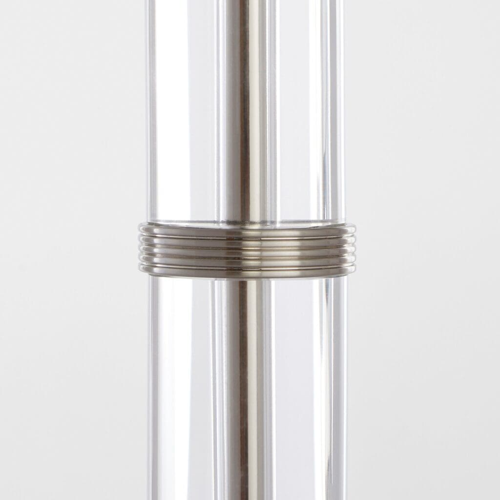 Cyan Design 11712 Silvia Table Lamp - Polished Nickel, Acrylic & White Shade - Modern Bedside Lighting for Bedroom, Living Room & Office