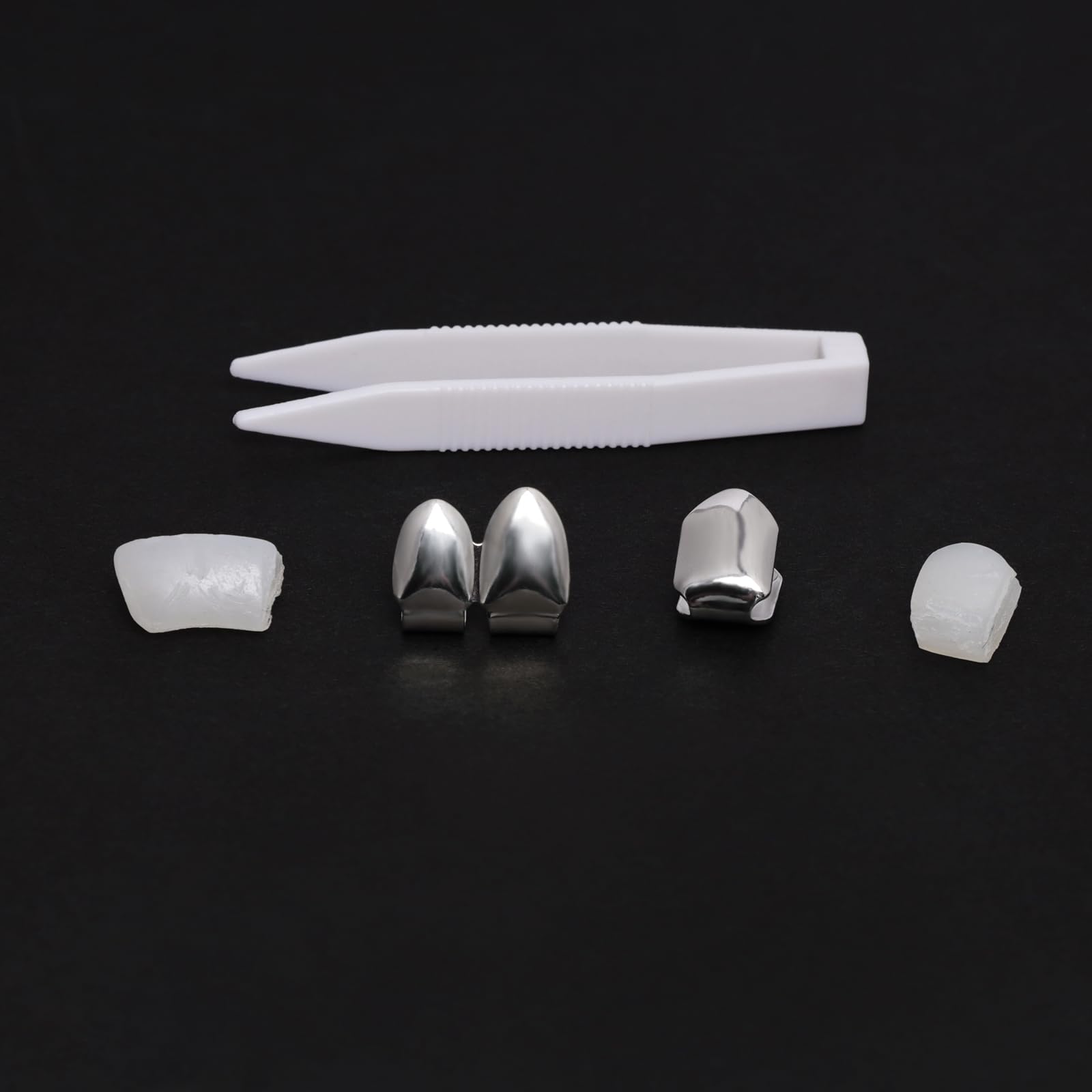 4Pcs Gold & Silver Plated Hip Hop Tooth Grillz - Top Teeth Caps for Men & Women - Perfect for Rappers, Performers, Halloween & Costume Parties - Premium Dental Jewelry Accessories
