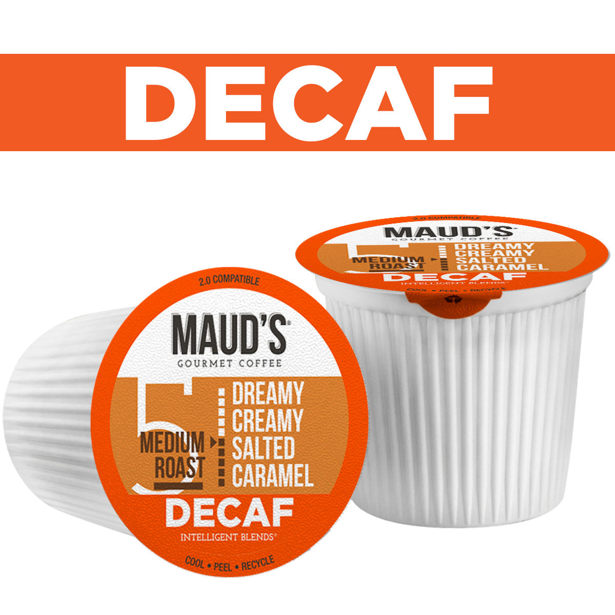 Maud's Decaf Salted Caramel Coffee Pods - 100% Arabica, K-Cup Compatible, Low Acid, Rich Flavor - Perfect for Home, Office & Gifts