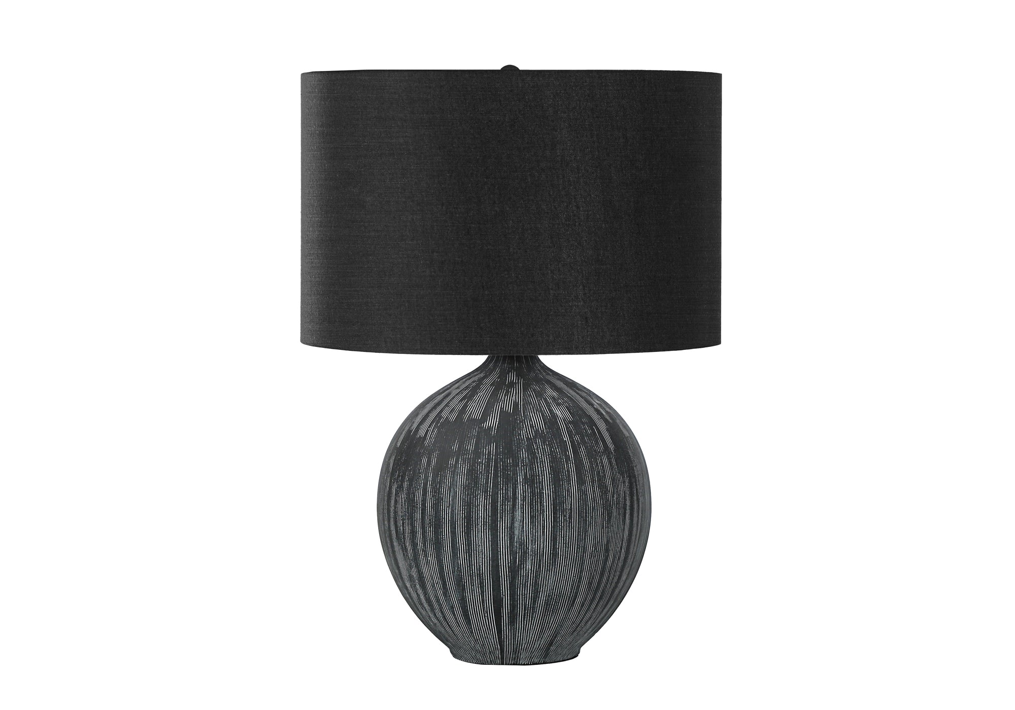 Modern Black Ceramic Table Lamp - 23H Contemporary Design for Living Room, Bedroom, or Office Decor