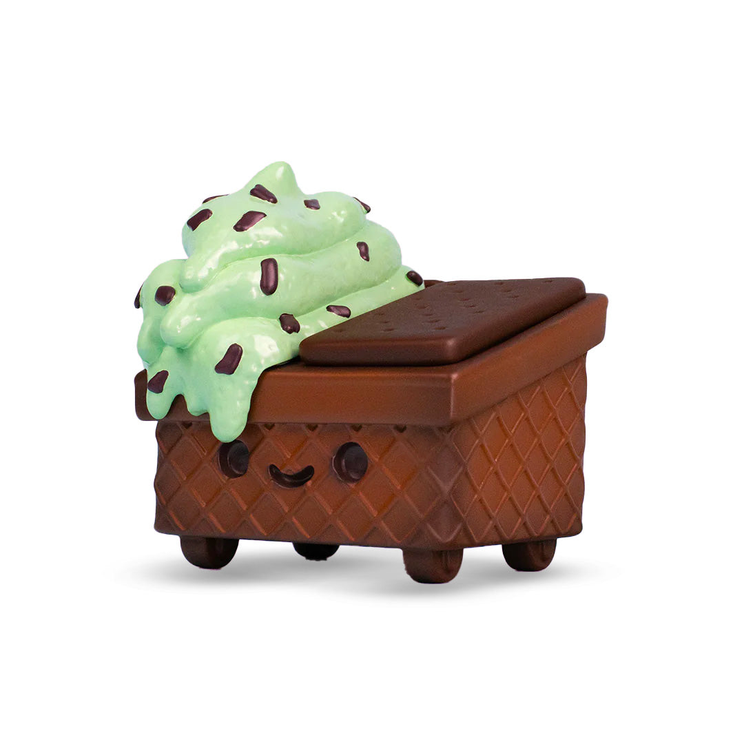 Mint Chip Dumpster Ice Cream Vinyl Figure - Cute Collectible Toy for Home Decor, Office Display & Gift for Ice Cream Lovers