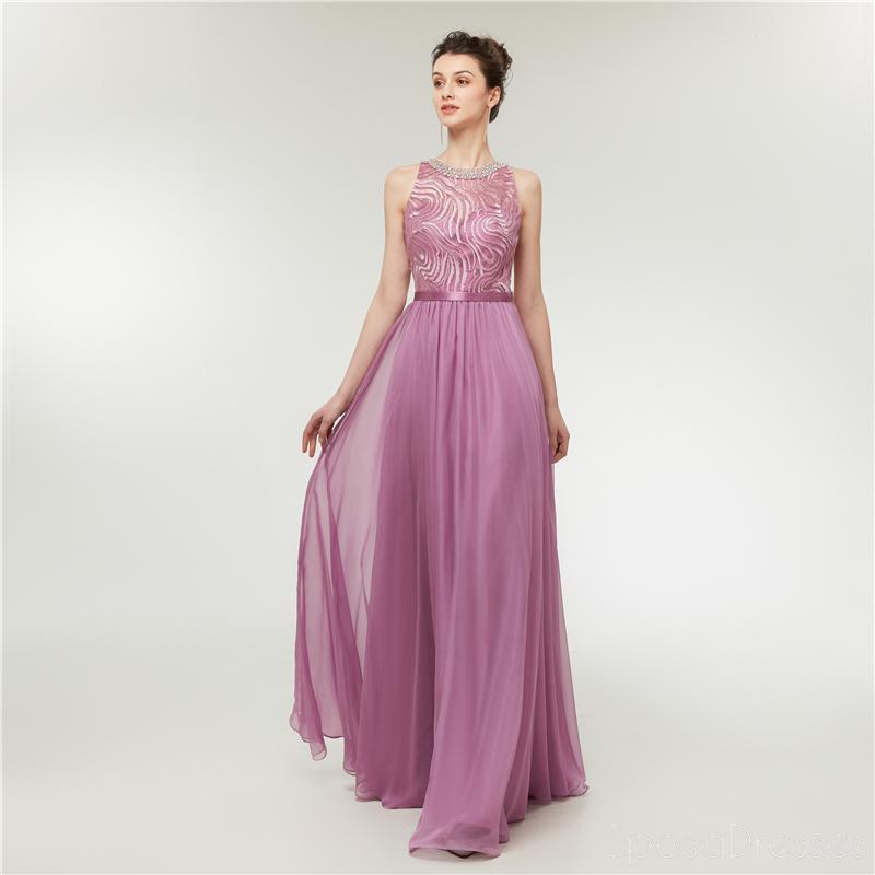 Elegant Purple Beaded Long Prom Dresses for Evening Party | Affordable Formal Gowns for Homecoming, Wedding & Special Occasions