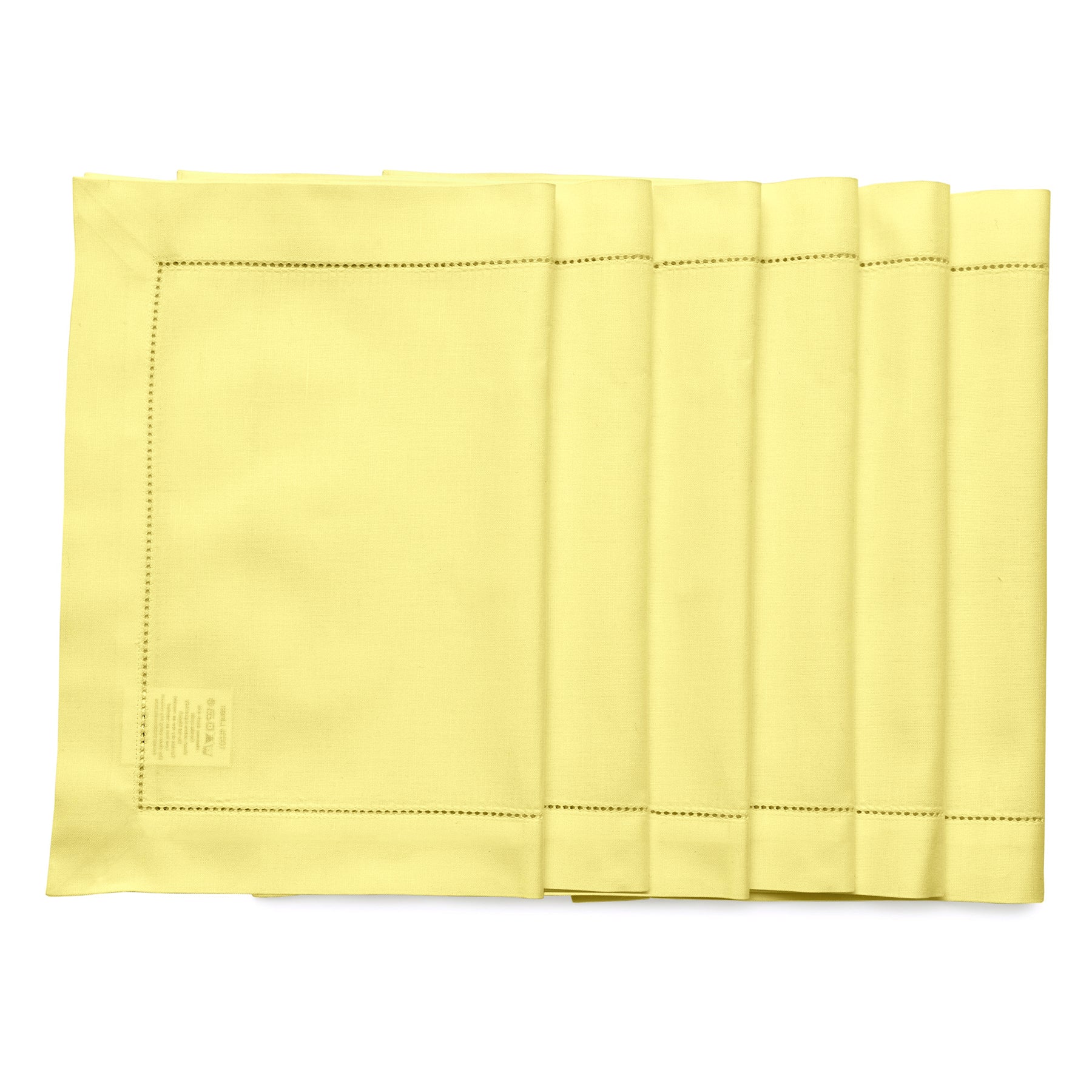Premium Cotton Linen Hemstitch Placemats Set of 4 - Elegant Table Decor for Dining Room, Kitchen, and Party Settings