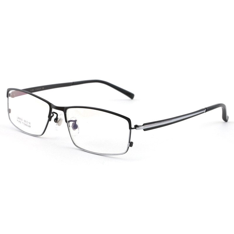 Bclear Men's Full Rim Titanium Eyeglasses Square Frame LB6630 - Lightweight Durable Glasses for Work, Reading & Everyday Use