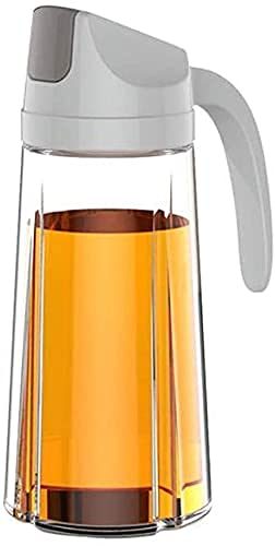 Premium Glass Olive Oil Dispenser Bottle - Kitchen Oil & Vinegar Cruet with Automatic Opening, Leak-Proof & Dust-Proof Design - Perfect for Salad Dressing, Cooking & Gourmet Meal Preparation (Clear)