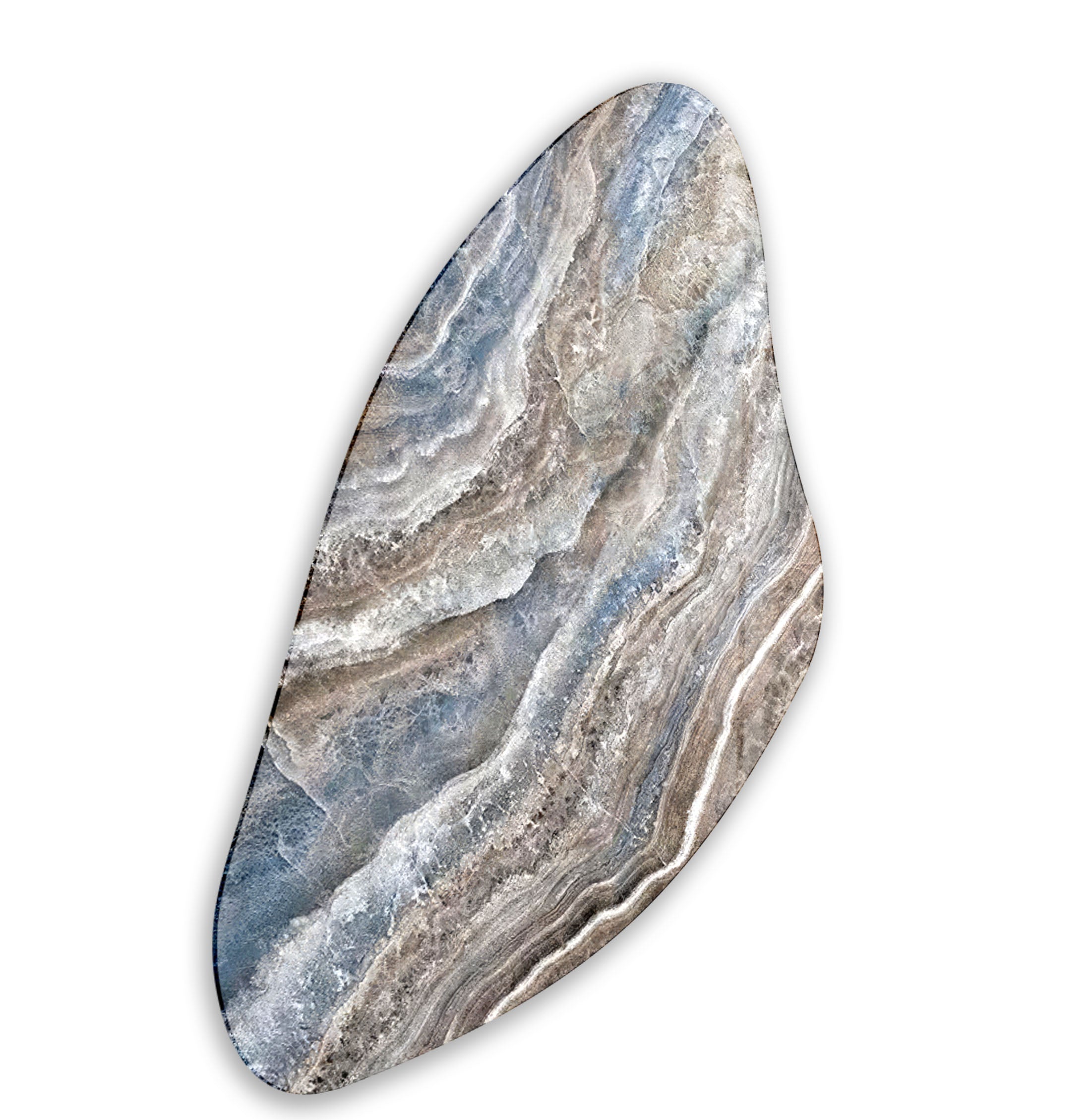 Blue Marble Pattern Glass Wall Art - Modern Aesthetic Home Decor for Living Room, Bedroom & Office | Shatterproof & Easy to Hang