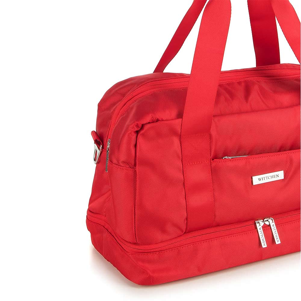Premium Red Travel Bag - Lightweight Durable Carry-On Luggage for Women & Men - Perfect for Airplane, Business Trips & Weekend Getaways