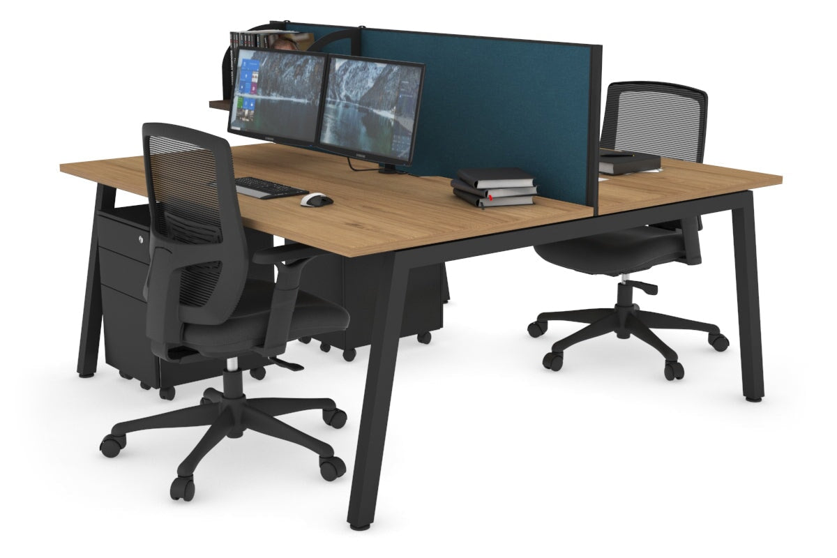 Quadro 2-Person Office Workstation Desk - 1600L x 800W with Cable Management - Perfect for Collaborative Workspaces & Home Offices