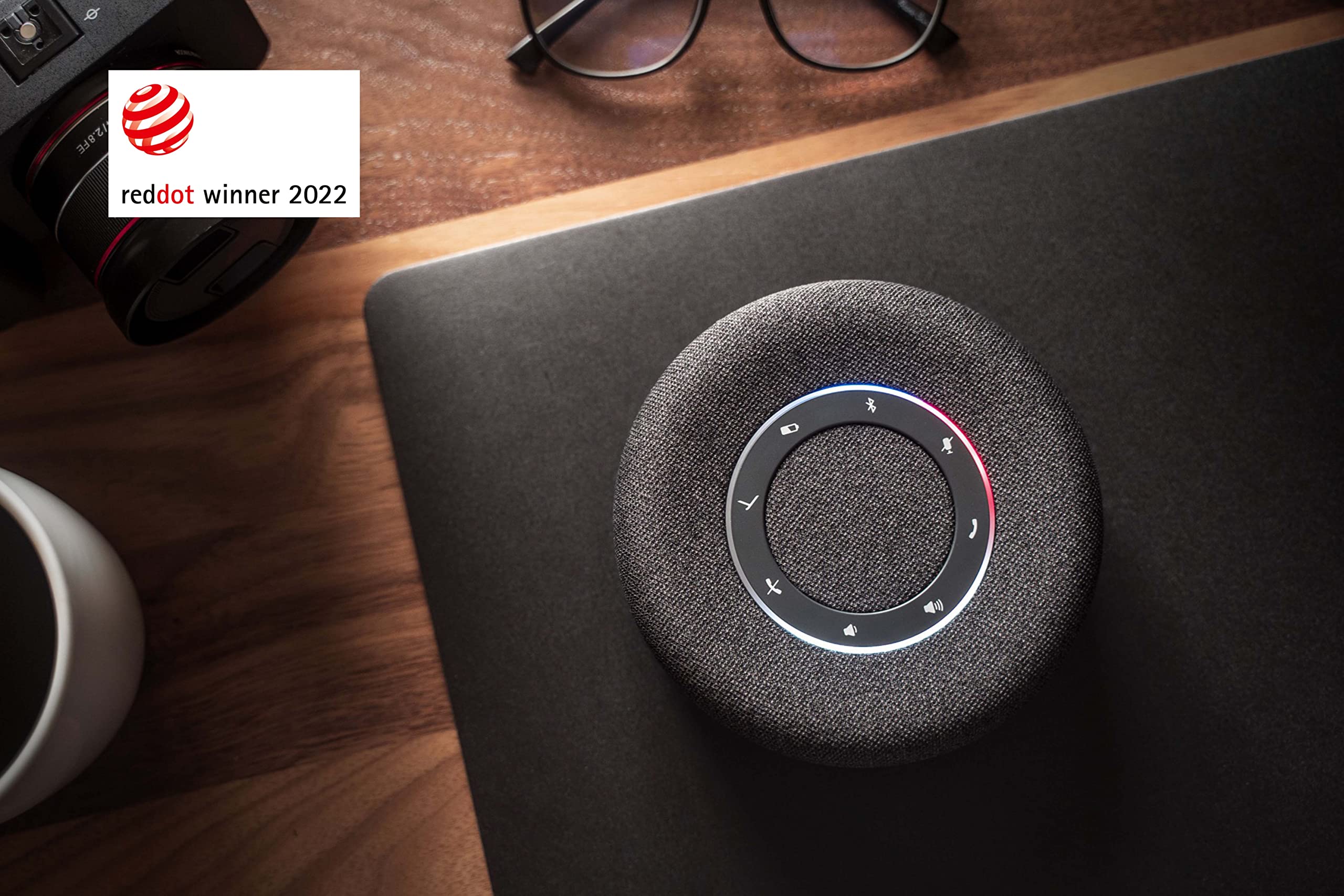 Beyerdynamic Space Personal Bluetooth/USB Speakerphone - Wireless Conference Speaker with Noise Cancellation (Charcoal) for Home Office, Video Calls & Online Meetings