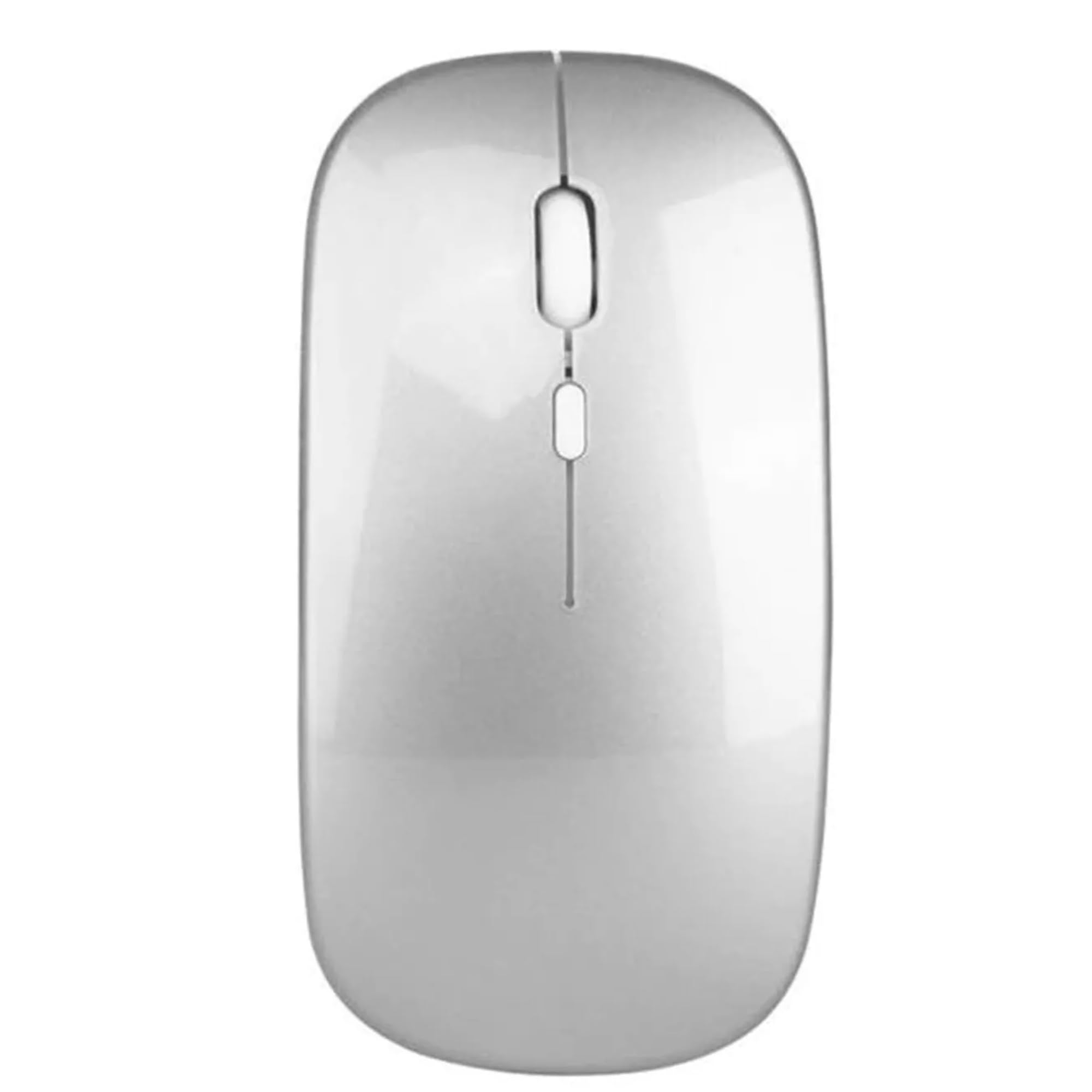 SANNOXY Slim 2.4G Wireless Mouse with Nano Receiver - Ergonomic Silent Click Computer Mouse for Laptop, PC, Mac - Portable Silver Mouse for Office, Home, Travel & Gaming