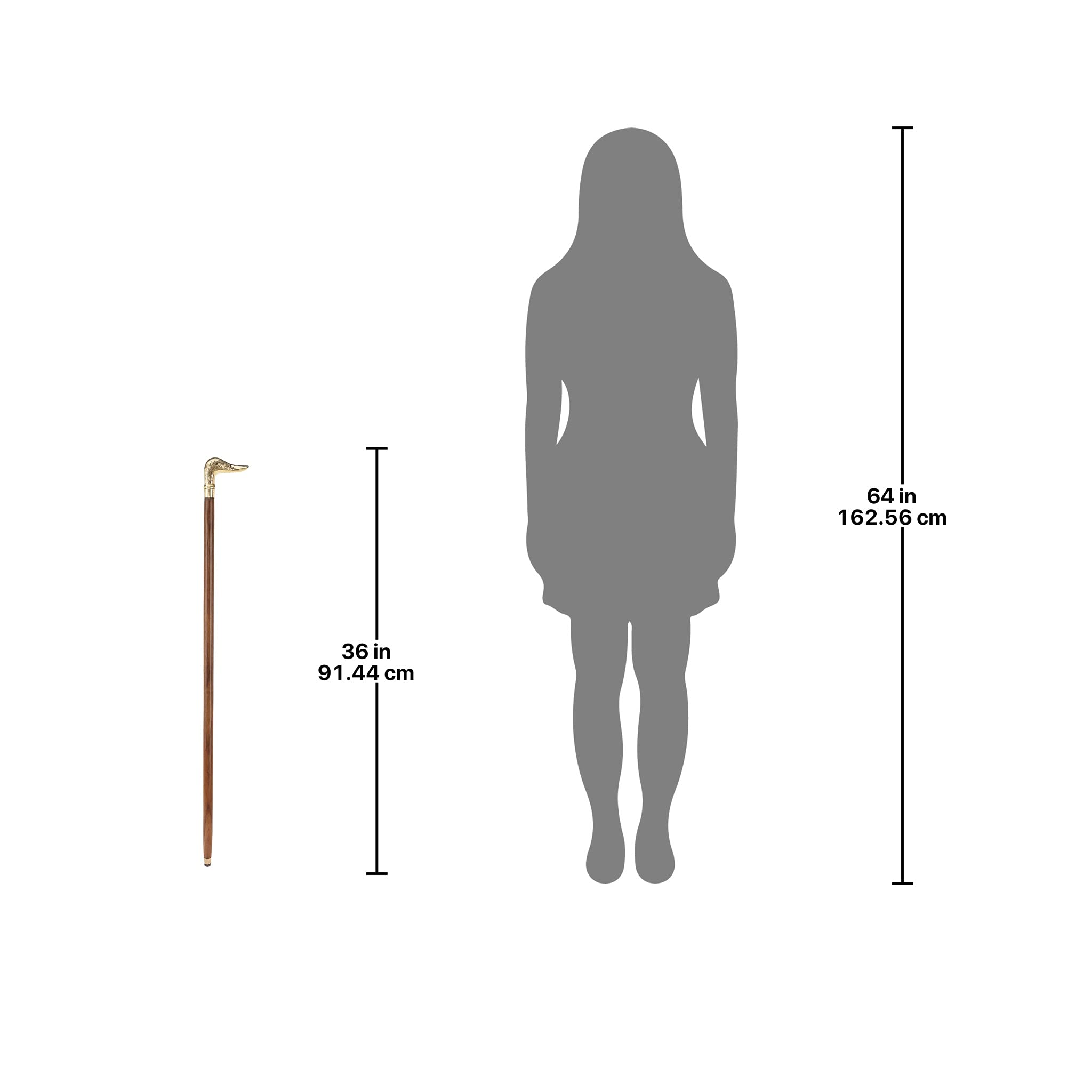 Design Toscano Premium Hardwood Walking Cane - Handcrafted Wooden Hiking Stick for Men & Women - Ideal for Outdoor Adventures, Hiking, and Elderly Support