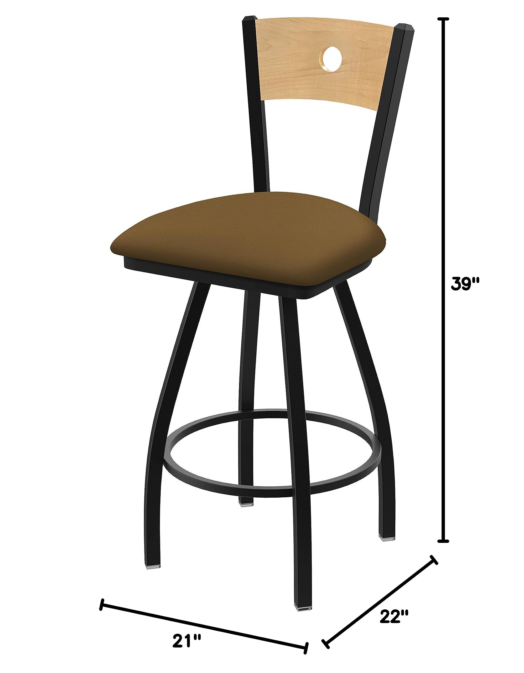 Holland Bar Stool Co. XL 830 Voltaire Swivel Bar Stool with Canter Saddle Seat - Heavy Duty Counter Height Stool for Kitchen Island, Bar, Pub & Restaurant Use