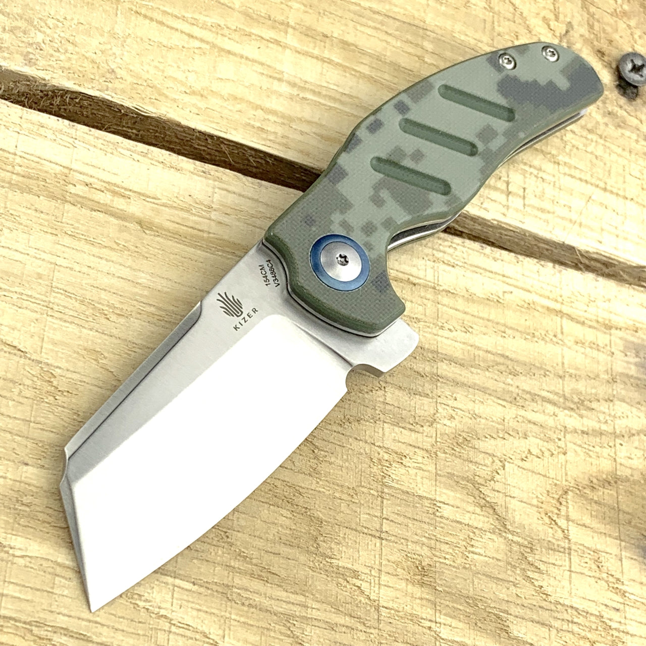 Kizer V3488C4 Vanguard Mini Sheepdog Folding Knife - C01C Digi Camo G10 Handle - KNIFEJOY Exclusive - EDC Pocket Knife for Camping, Hiking & Outdoor Adventures
