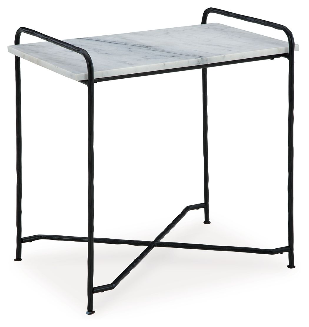 Ashber White & Black Accent Table - Modern Side Table for Living Room, Bedroom, or Office - Stylish End Table with Durable Finish