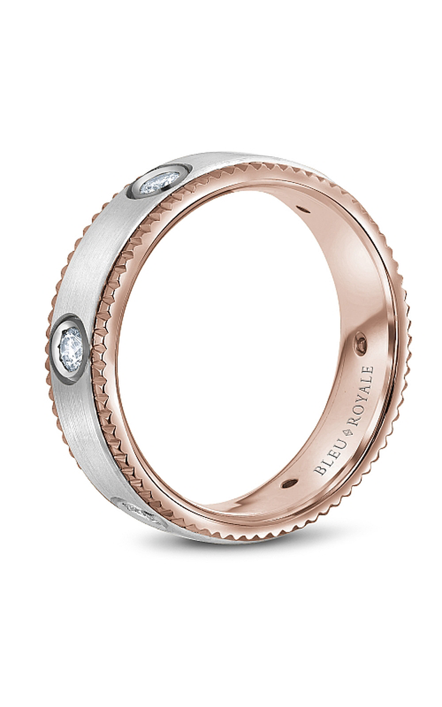 Bleu Royale Men's Wedding Band RYL 030WRD65 - 14K White Gold Diamond Ring for Grooms & Husbands - Perfect for Engagement, Anniversary & Special Occasions