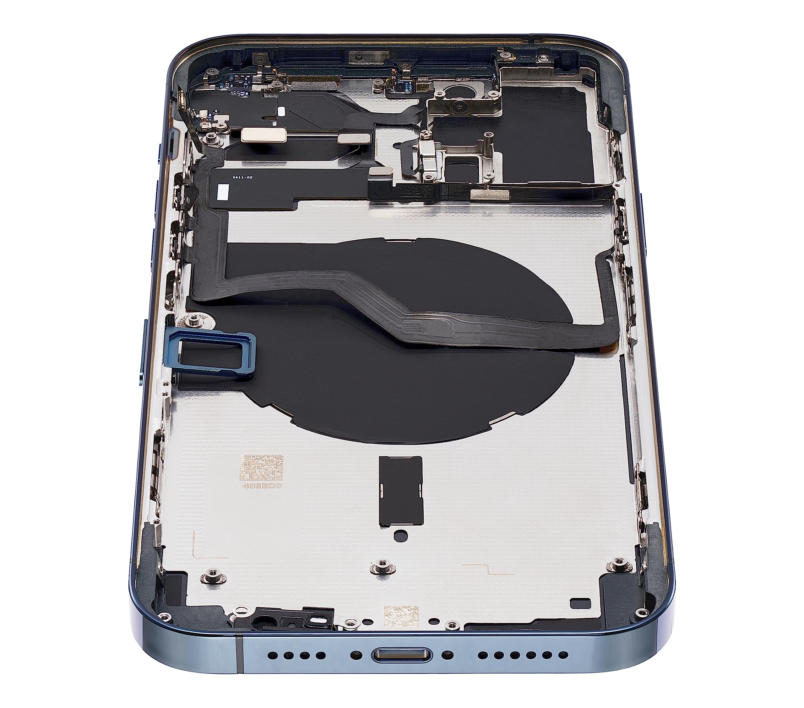 Premium Replacement Back Housing with Pre-Installed Small Components for iPhone 12 Pro Max - Aftermarket Plus International Version in Pacific Blue | DIY Phone Repair & Protection Solution for Home, Office, and Travel Use
