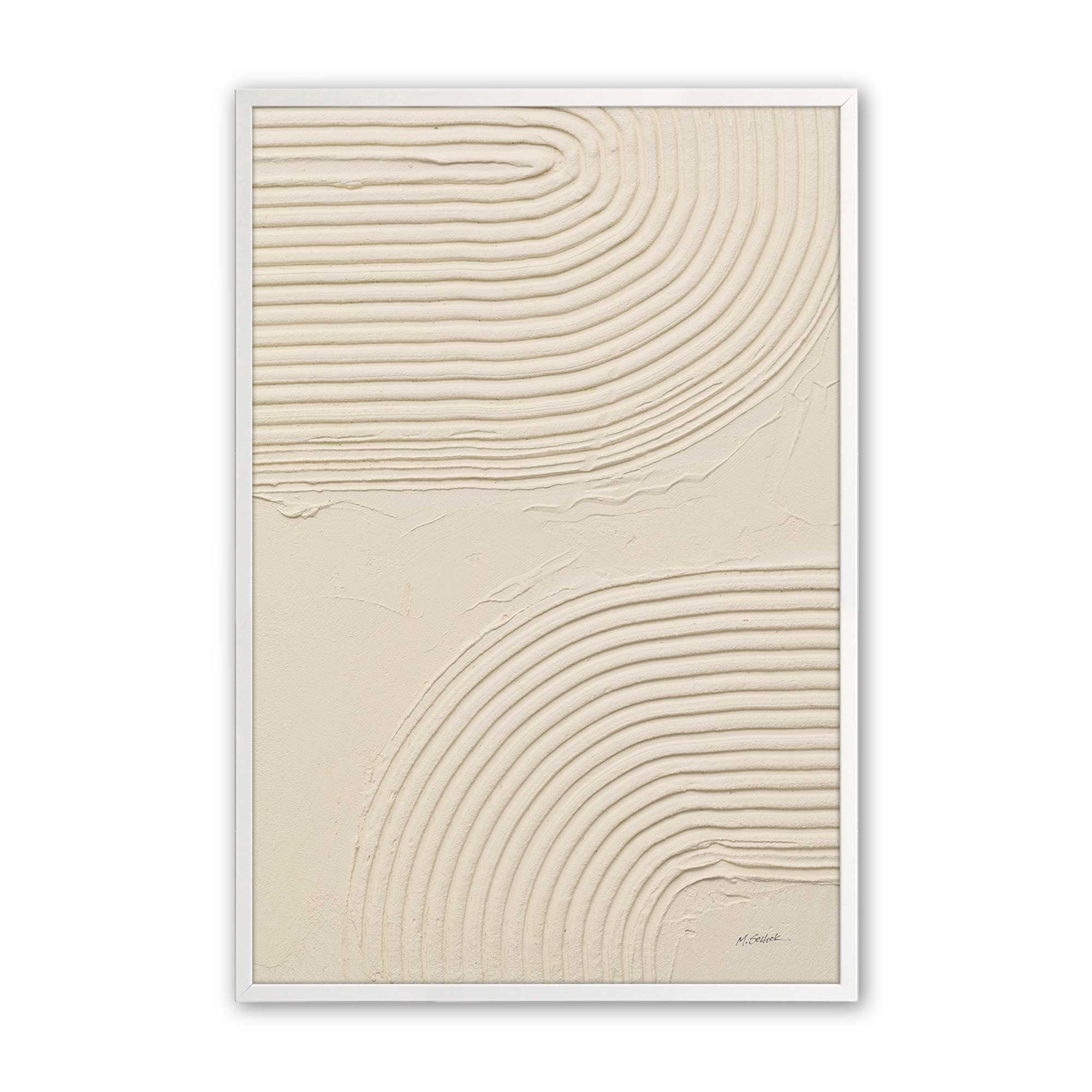 Echoed Curves in Beige II Print - Abstract Wall Art Decor for Living Room, Bedroom & Office - Premium Canvas Painting for Modern Home Interior Design