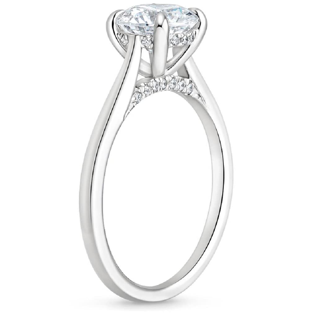 10K Solid White Gold Handmade Engagement Ring Set - 2.0 CT Pear Cut Moissanite Diamond Solitaire Wedding Band for Women - Perfect for Proposals, Anniversaries & Bridal Jewelry Gifts