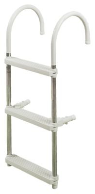 DotLine 3-Step Stainless Steel Gunwale Hook Boat Ladder for Easy Boarding - Perfect for Fishing, Swimming & Water Sports | Marine-Grade Rustproof Design