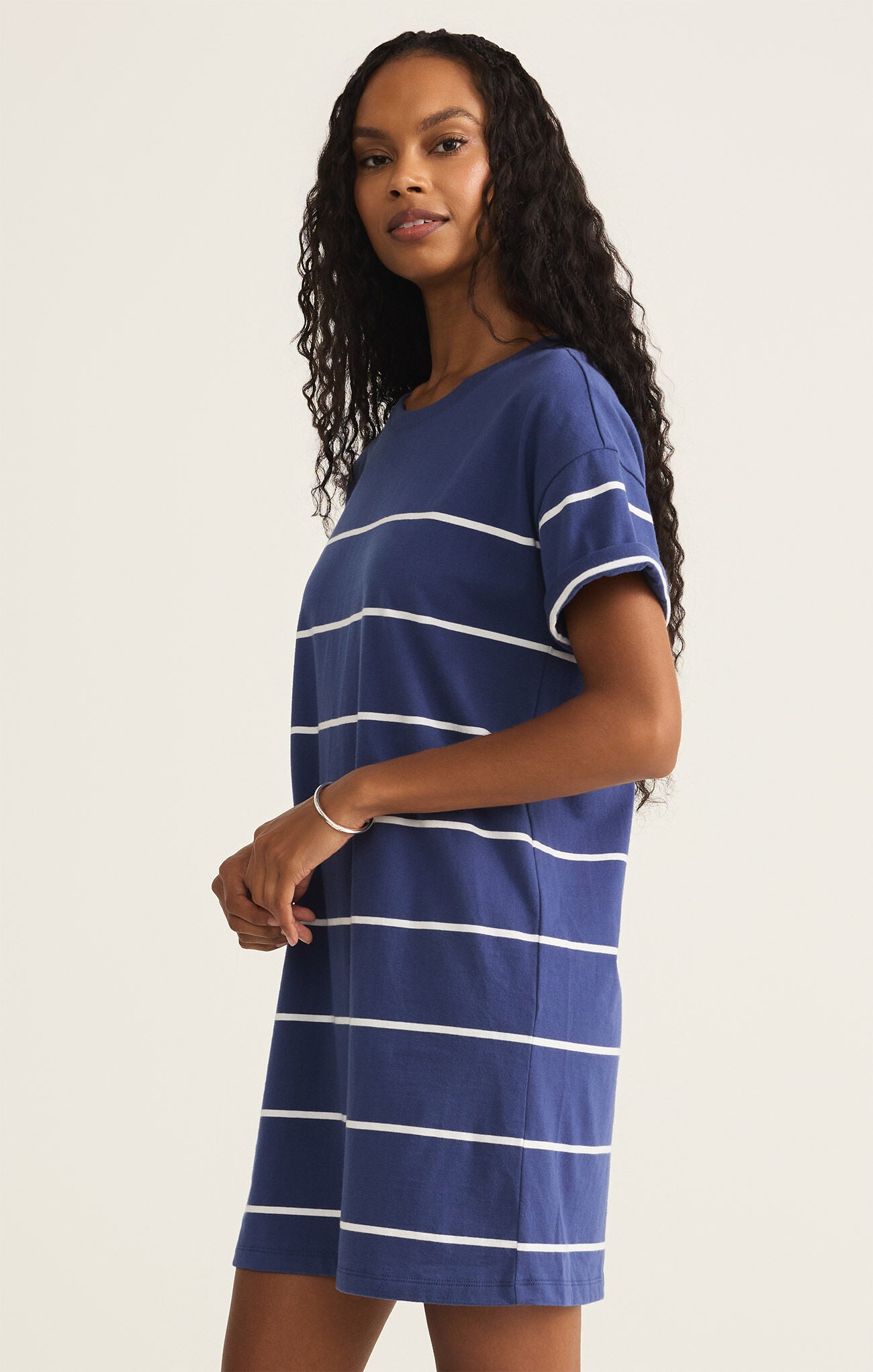 Sway Stripe Mini Dress for Women - Flowy Summer Party Dress, Casual Beach Sundress, Vintage Inspired A-Line Dress for Date Night & Vacation