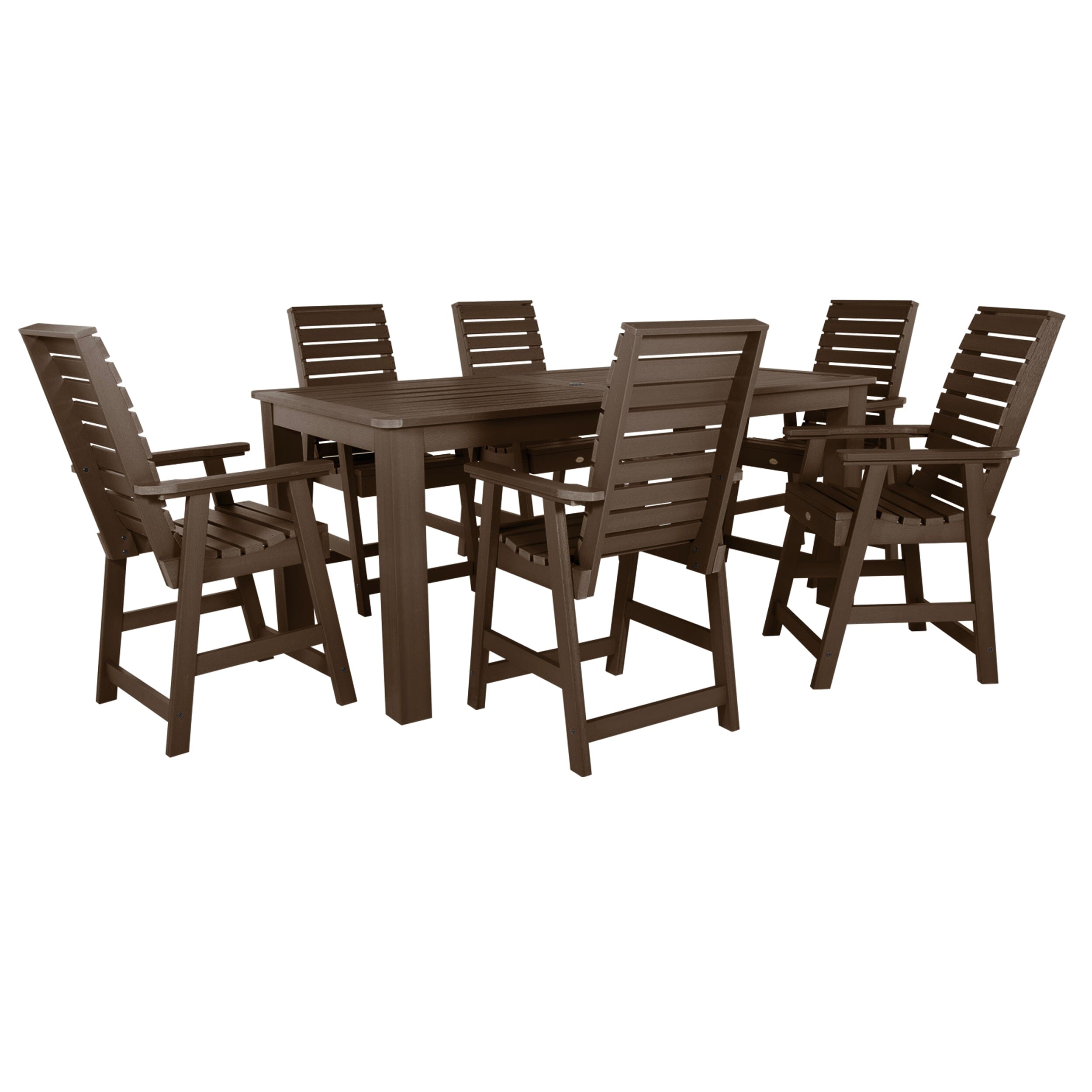 Weatherly 7-Piece Counter Height Dining Set - 42” x 84” Rectangular Table with 6 Chairs - Perfect for Kitchen, Breakfast Nook & Small Space Dining