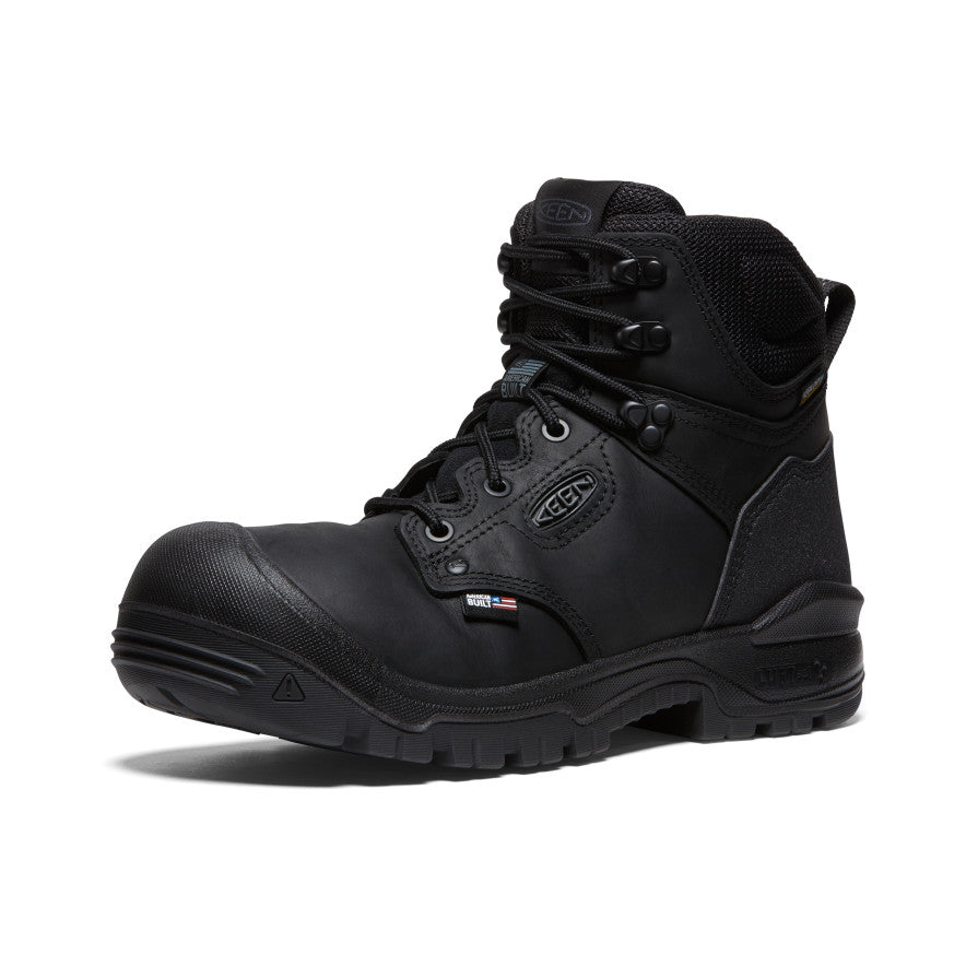 Men's Independence 6 Waterproof Work Boots - Soft Toe Safety Shoes for Construction & Outdoor Work | Black/Black | Durable & Comfortable for Hiking, Hunting & Heavy Duty Jobs