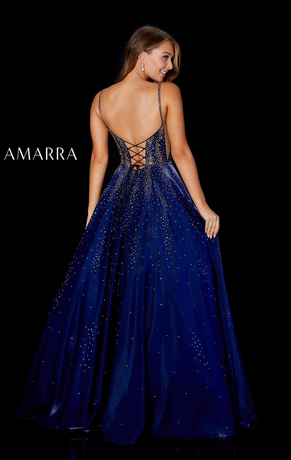 Elegant Amarra Hot Stone Ball Gown with Scoop Neckline - Perfect for Prom, Evening Gala & Formal Events